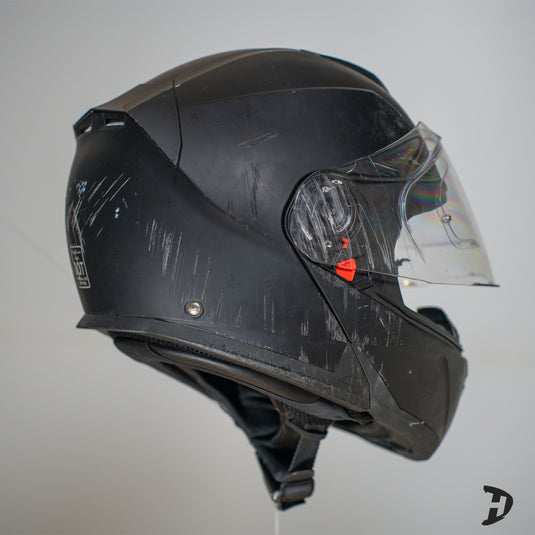 D.O.T. Dull Black Modular Motorcycle Helmet (Glide)