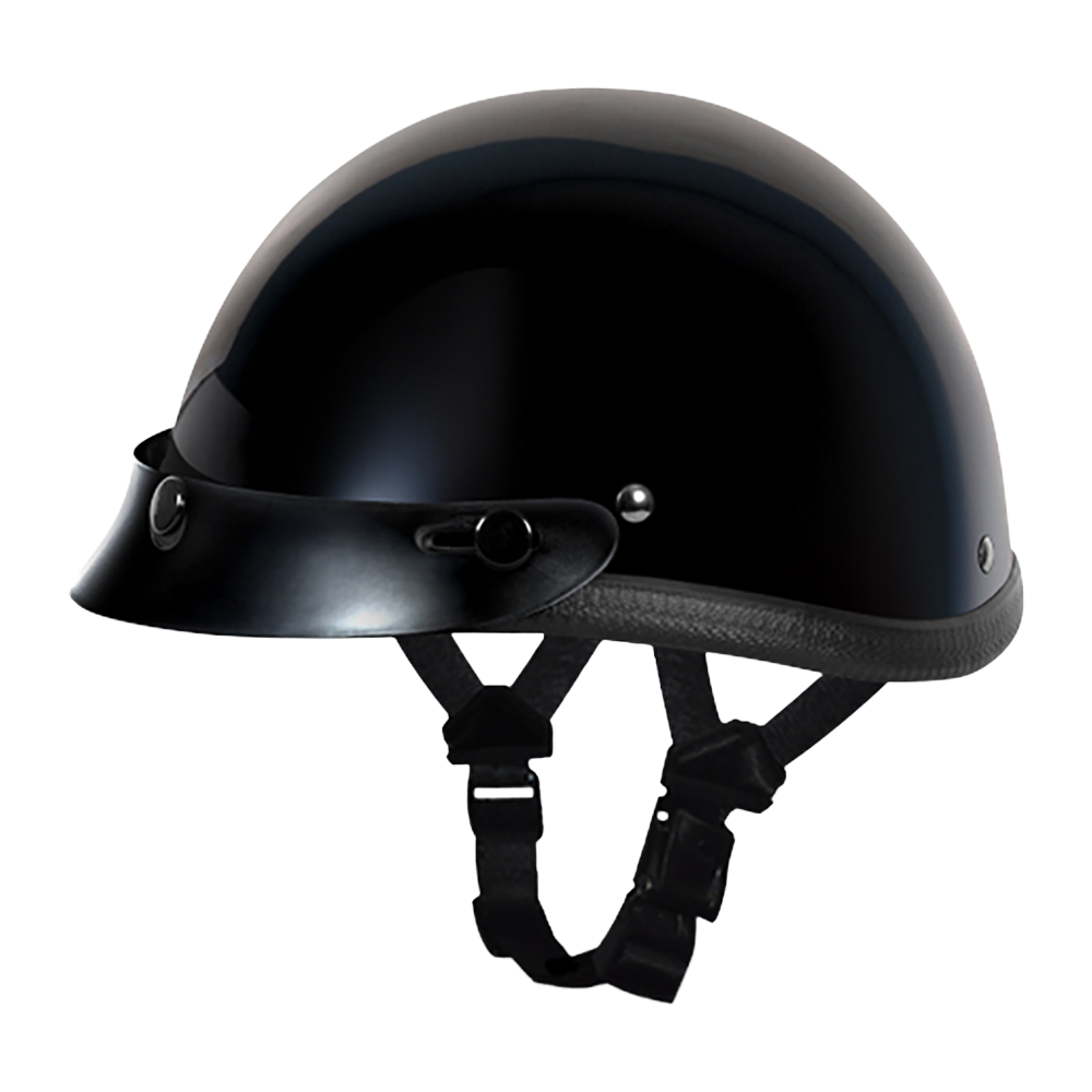 Novelty Smokey W/ Snaps- Hi-Gloss Black – Daytona Helmets