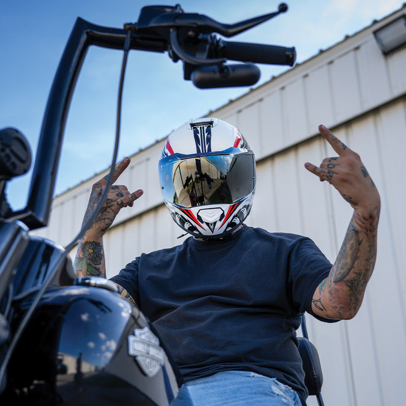 Load image into Gallery viewer, Daytona Glide Modular Motorcycle Helmet - DOT Approved, Bluetooth Ready, Dual Visor, Men/Women/Youth - W/ Phoenix