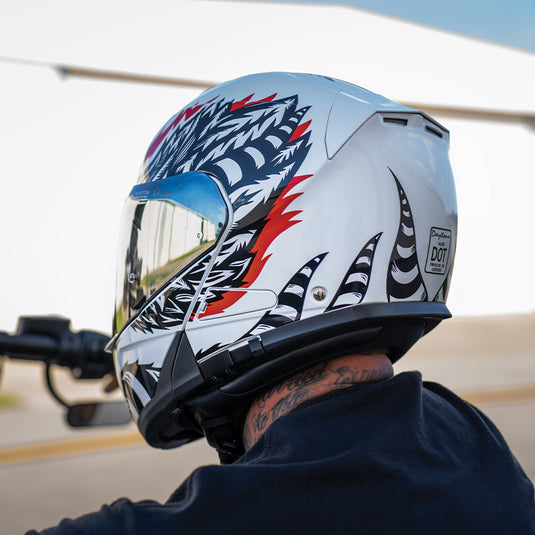 Daytona Glide Modular Motorcycle Helmet - DOT Approved, Bluetooth Ready, Dual Visor, Men/Women/Youth - W/ Phoenix