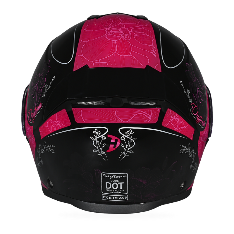 Load image into Gallery viewer, Daytona Glide Modular Motorcycle Helmet - DOT Approved, Bluetooth Ready, Dual Visor, Men/Women/Youth - W/ Flowers