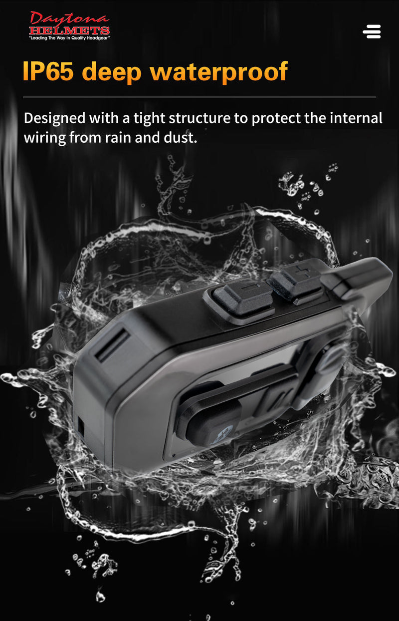 Load image into Gallery viewer, Daytona Helmets Motorcycle Bluetooth Headset - Motorcycle Communication System For All Types of Helmets - 2