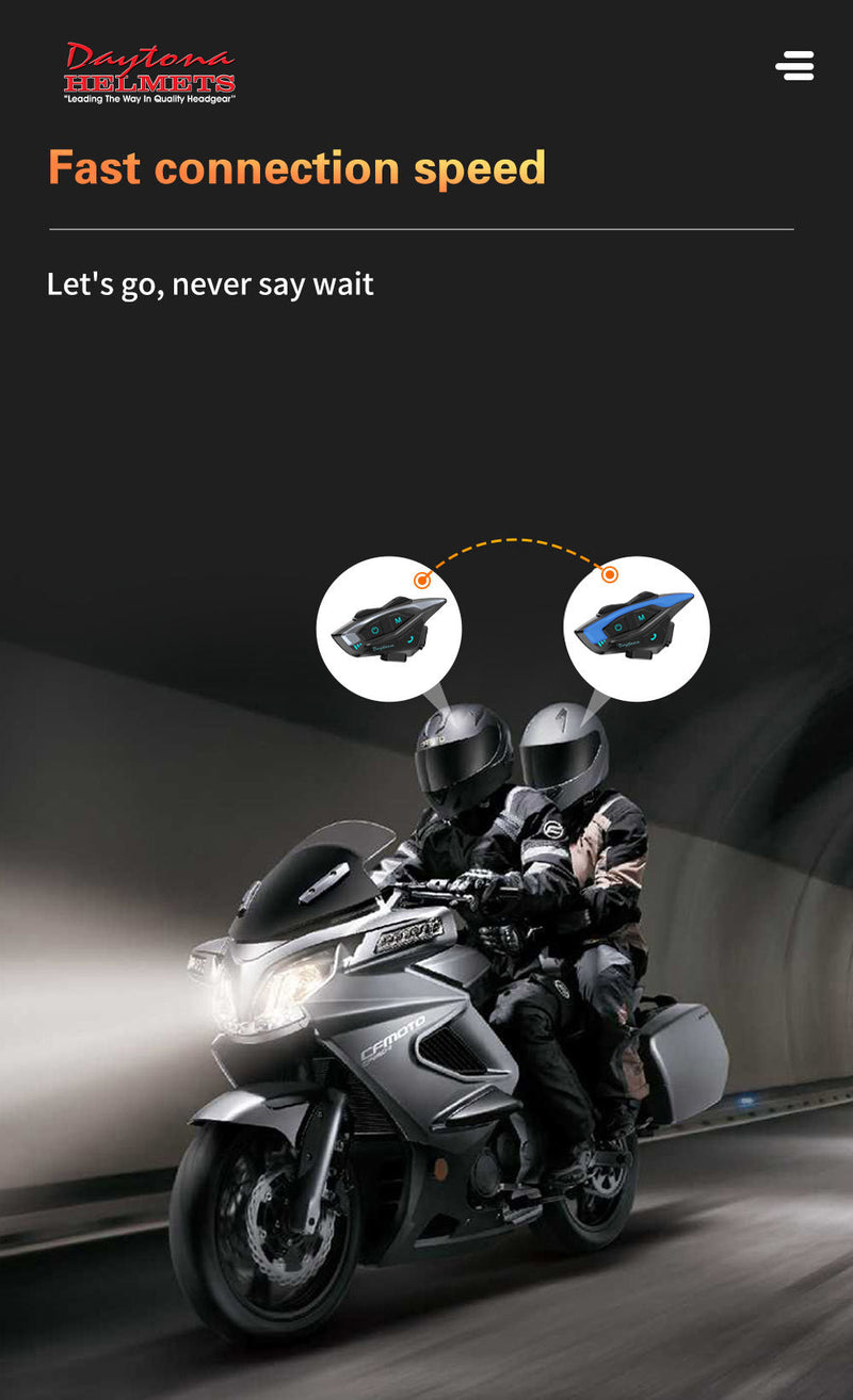 Load image into Gallery viewer, Daytona Helmets Motorcycle Bluetooth Headset - Motorcycle Communication System For All Types of  Helmets
