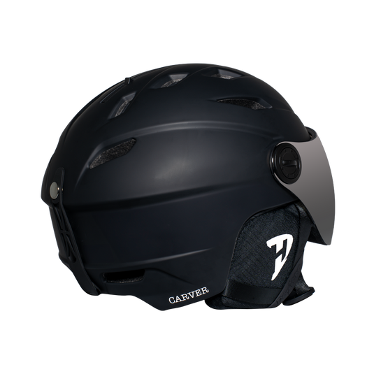 Daytona Carver Ski Helmet - Adjustable Ski Helmet for Men, Women & Youth - Dull Black with Anti-Fog Visor