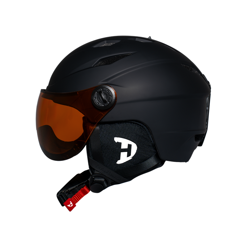 Load image into Gallery viewer, Daytona Carver Ski Helmet - Adjustable Ski Helmet for Men, Women & Youth - Dull Black with Anti-Fog Visor