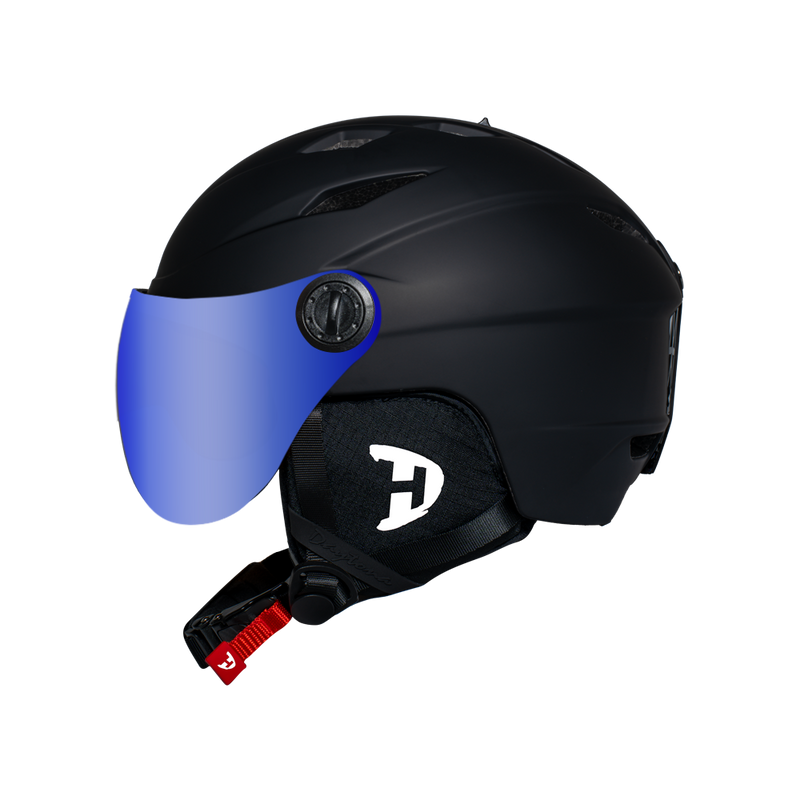 Load image into Gallery viewer, Daytona Carver Ski Helmet - Adjustable Ski Helmet for Men, Women & Youth - Dull Black with Anti-Fog Visor