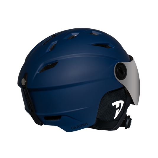 Daytona Carver Ski Helmet - Adjustable Ski Helmet for Men, Women & Youth - Dull Blue with Anti-Fog Visor