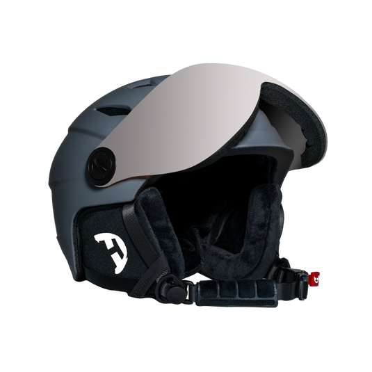 Daytona Carver Ski Helmet - Adjustable Helmet for Men, Women & Youth - Dull Grey with Anti-Fog Visor