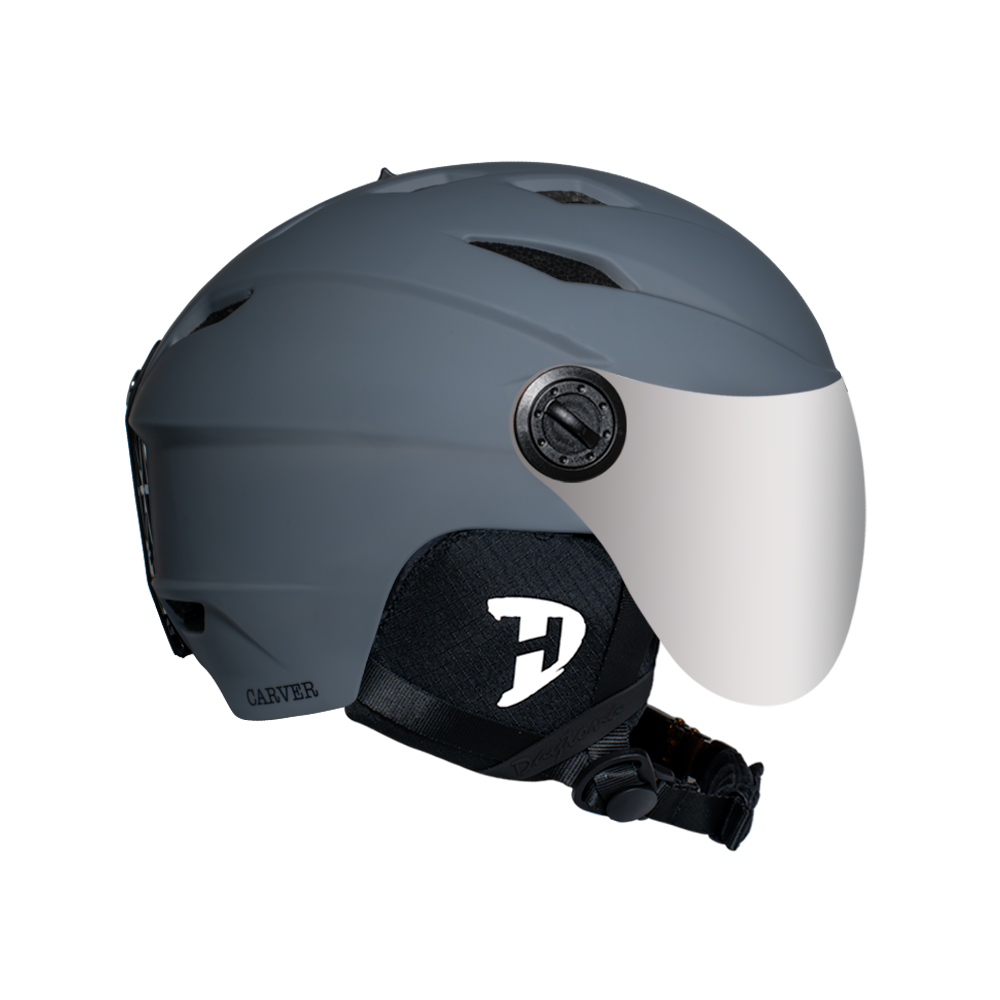 ski helmet with visor and goggles Daytona Carver Snow Ski Helmet W/ Shield, Grey / M