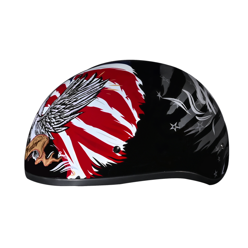 Load image into Gallery viewer, DOT Approved Daytona Motorcycle Half Face Helmet - Skull Cap Graphics for Men & Women, Scooters, ATVs, UTVs & Choppers - W/ Freedom 2.0