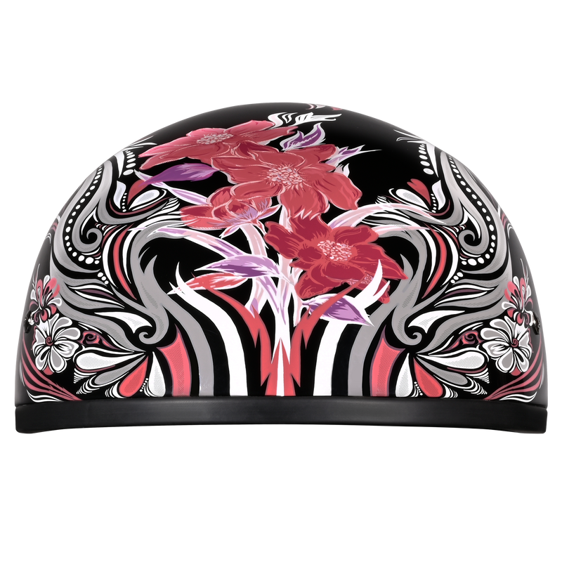 Load image into Gallery viewer, DOT Approved Daytona Motorcycle Half Face Helmet - Skull Cap Graphics for Men & Women, Scooters, ATVs, UTVs & Choppers - W/ Boss Bitch