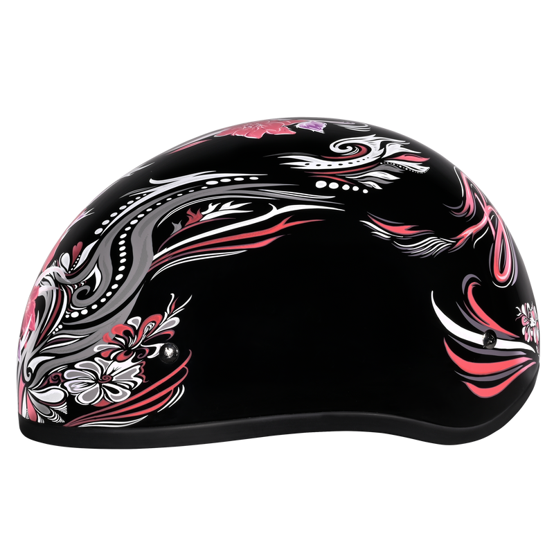 Load image into Gallery viewer, DOT Approved Daytona Motorcycle Half Face Helmet - Skull Cap Graphics for Men & Women, Scooters, ATVs, UTVs & Choppers - W/ Boss Bitch