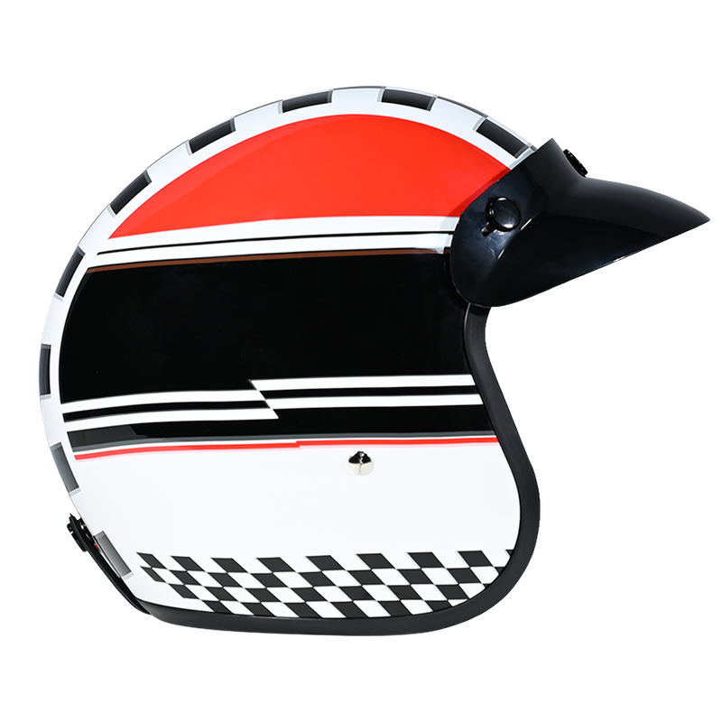 Load image into Gallery viewer, DOT Approved Daytona Cruiser Open Face Motorcycle Helmet - Men, Women &amp; Youth - With Visor &amp; Graphics - W/ Daytona Classic
