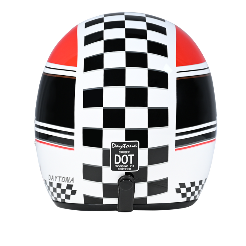 Load image into Gallery viewer, DOT Approved Daytona Cruiser Open Face Motorcycle Helmet - Men, Women &amp; Youth - With Visor &amp; Graphics - W/ Daytona Classic
