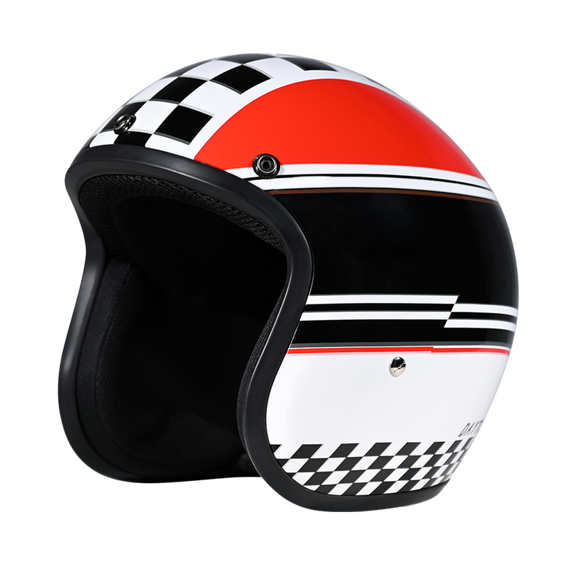 Load image into Gallery viewer, DOT Approved Daytona Cruiser Open Face Motorcycle Helmet - Men, Women &amp; Youth - With Visor &amp; Graphics - W/ Daytona Classic
