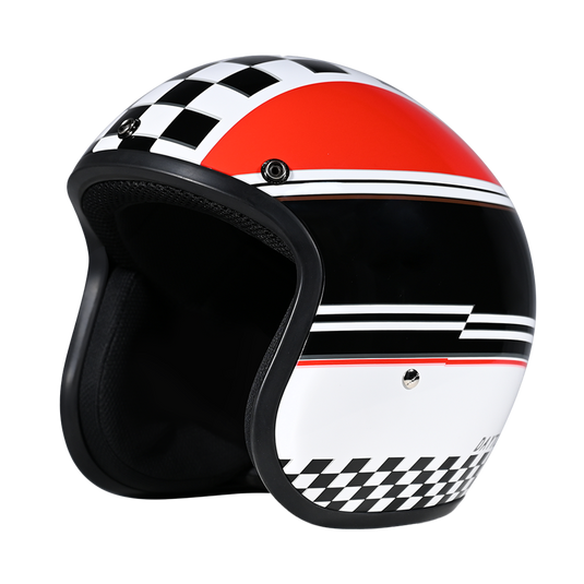 DOT Approved Daytona Cruiser Open Face Motorcycle Helmet - Men, Women & Youth - With Visor & Graphics - W/ Daytona Classic