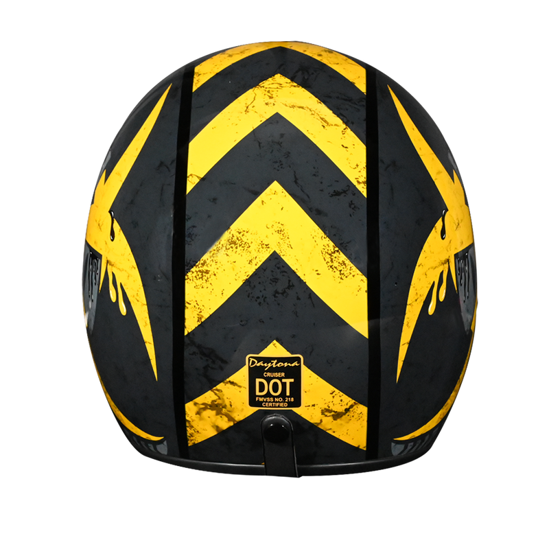 Load image into Gallery viewer, DOT Approved Daytona Cruiser Open Face Motorcycle Helmet - Men, Women &amp; Youth - With Visor &amp; Graphics - W/ Toxic
