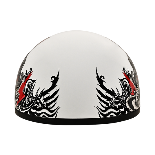 DOT Approved Daytona Motorcycle Half Face Helmet - Skull Cap Graphics for Men, Scooters, ATVs, UTVs & Choppers - W/ Rockin' Reaper