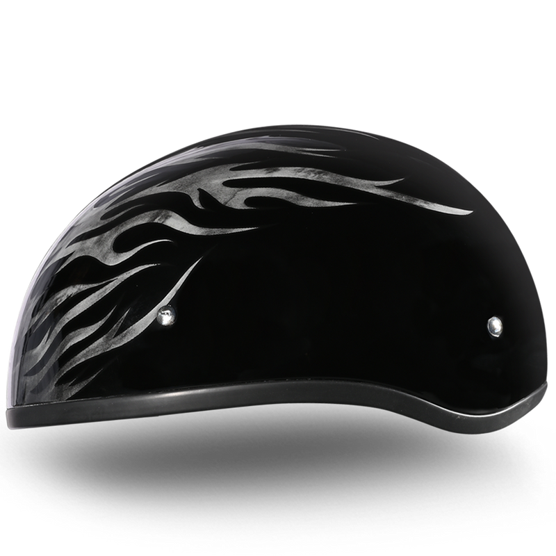 Load image into Gallery viewer, DOT Approved Daytona Motorcycle Half Face Helmet - Skull Cap Graphics for Men & Women, Scooters, ATVs, UTVs & Choppers - W/ Ignite Grey