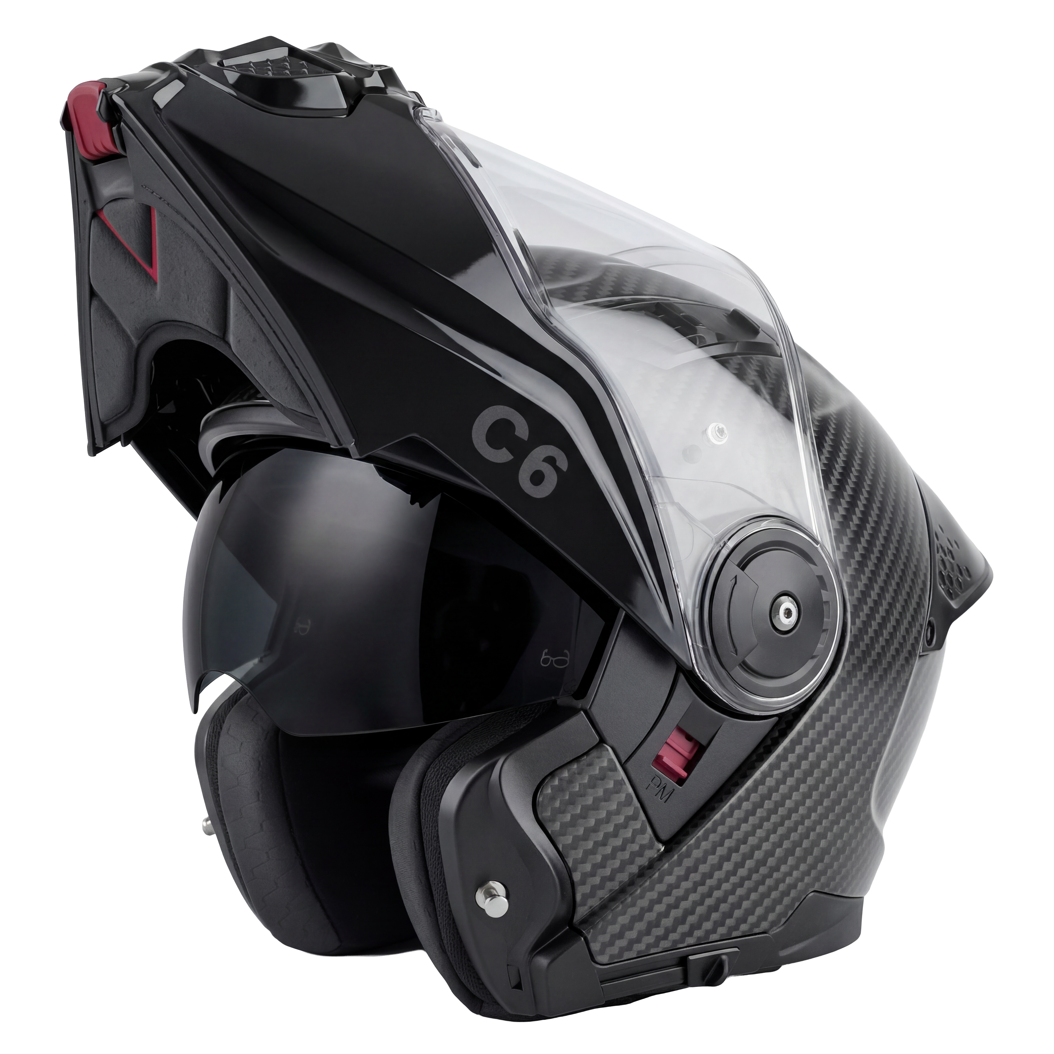 finger space motorcycle helmet D.O.T. Daytona C6- Grey Carbon Fiber S