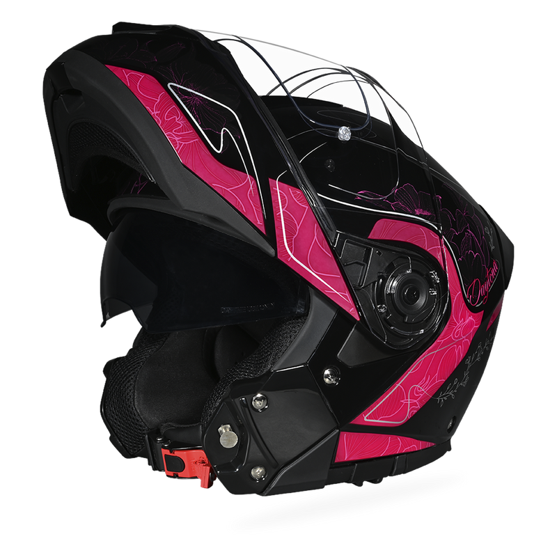 Load image into Gallery viewer, Daytona Glide Modular Motorcycle Helmet - DOT Approved, Bluetooth Ready, Dual Visor, Men/Women/Youth - W/ Flowers