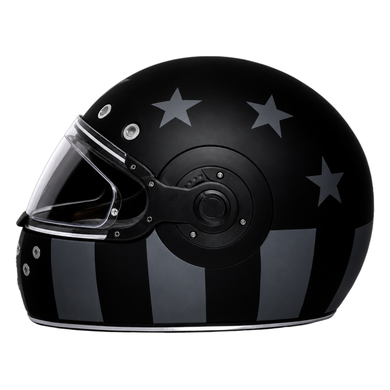 Load image into Gallery viewer, DOT Daytona Retro Full Face Motorcycle Helmet: Vintage Style for Men, Women, & Youth - W/ Captain America Stealth