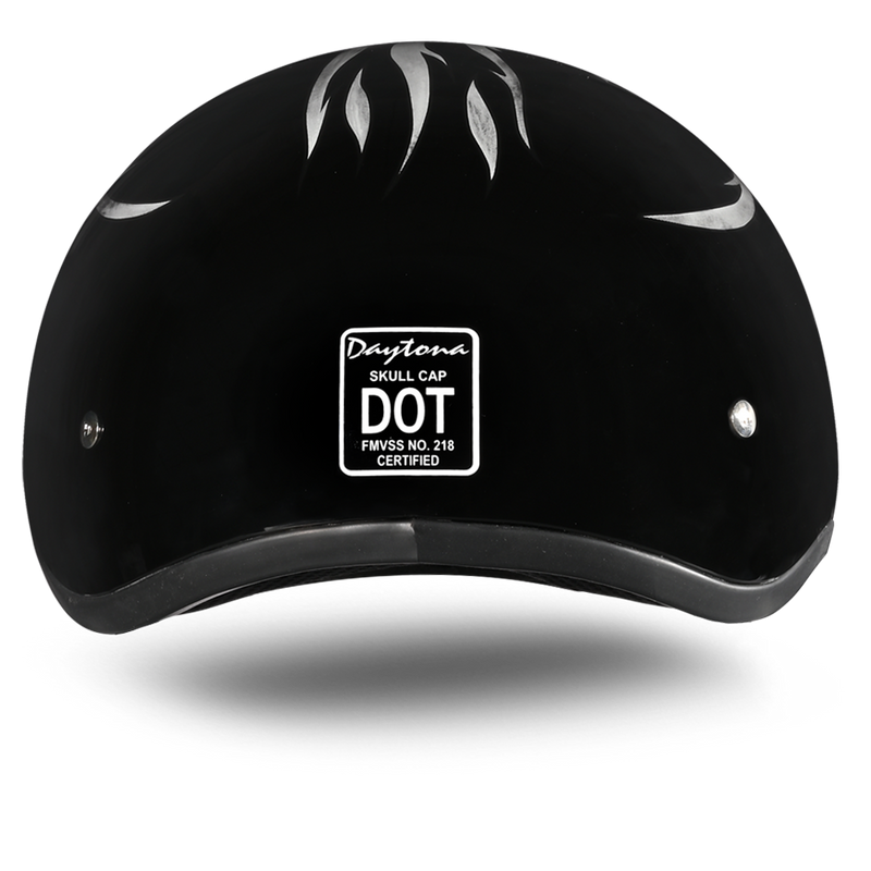 Load image into Gallery viewer, DOT Approved Daytona Motorcycle Half Face Helmet - Skull Cap Graphics for Men & Women, Scooters, ATVs, UTVs & Choppers - W/ Ignite Grey