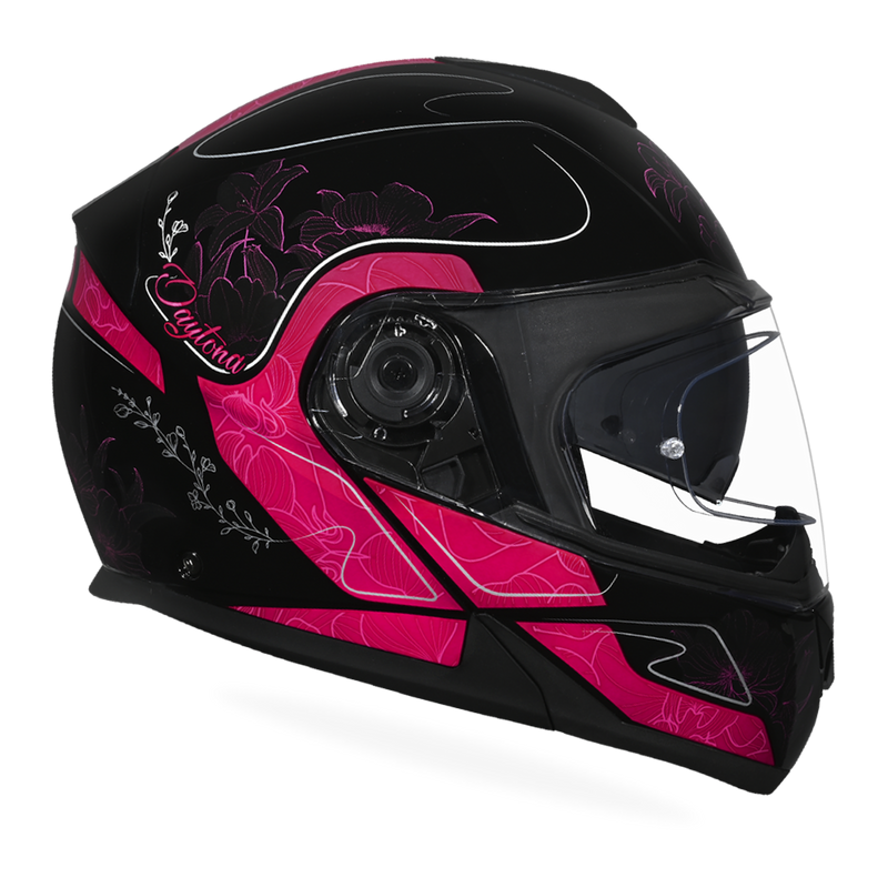 Load image into Gallery viewer, Daytona Glide Modular Motorcycle Helmet - DOT Approved, Bluetooth Ready, Dual Visor, Men/Women/Youth - W/ Flowers