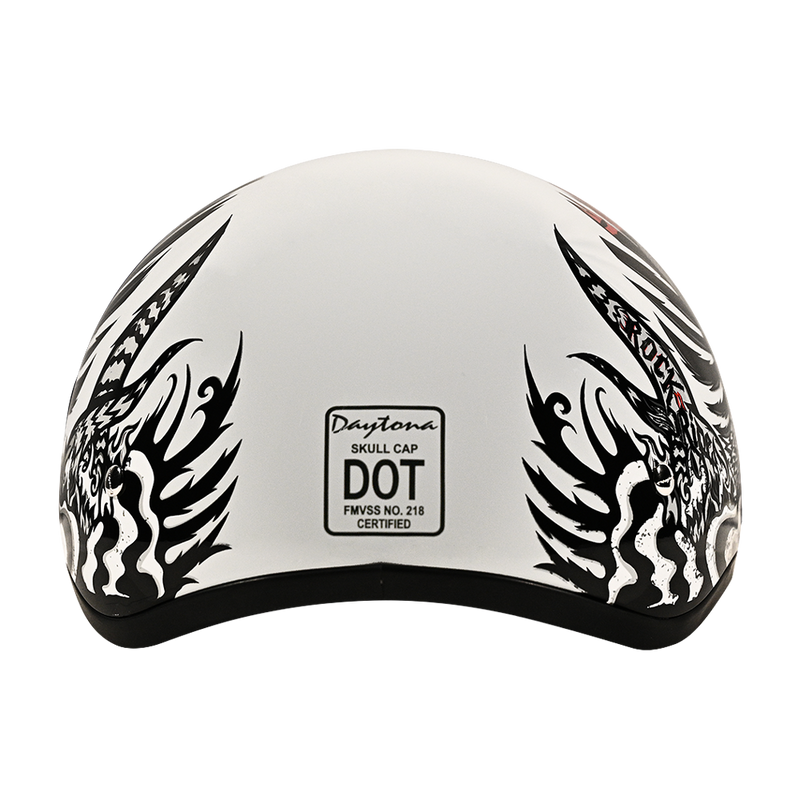 Load image into Gallery viewer, DOT Approved Daytona Motorcycle Half Face Helmet - Skull Cap Graphics for Men, Scooters, ATVs, UTVs &amp; Choppers - W/ Rockin&#39; Reaper
