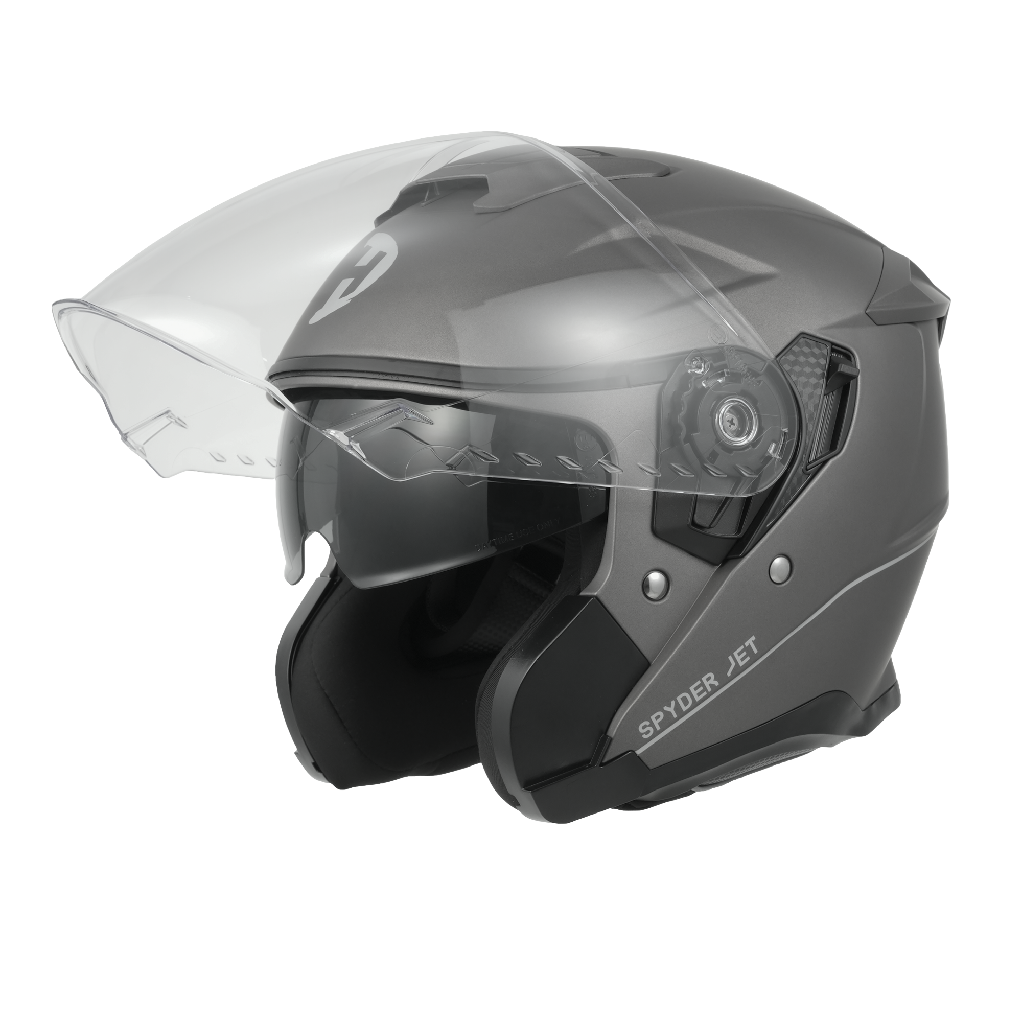 D.O.T. & ECE Daytona Spyder Jet- Gun Metal Grey Dull