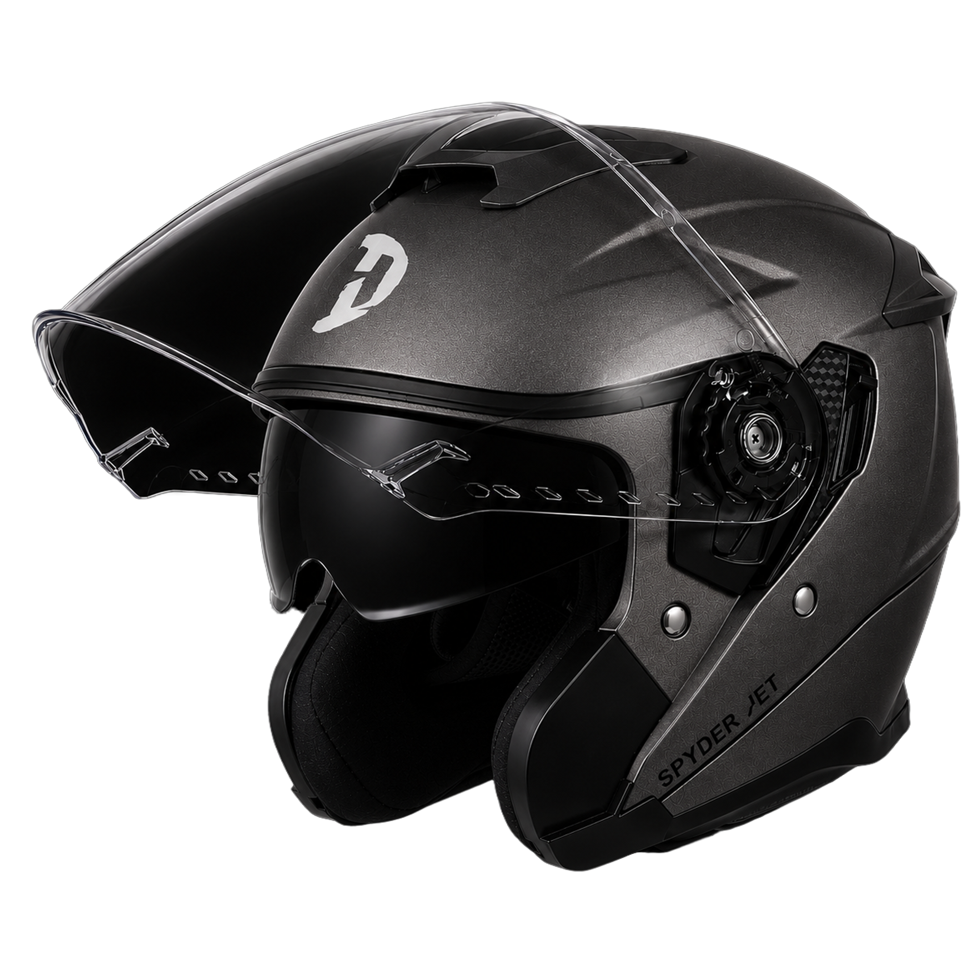 bike helmets gun manufacturer Daytona Spyder Jet- Metal Grey Dull Metallic D.O.T. & ECE approved S PIM_CategoryId_2935 Bern Brentwood Zip Mold Goggle strap Color:Blue-White