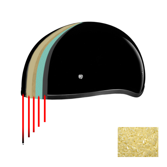 DOT Approved Daytona Motorcycle Half Face Helmet - Skull Cap Graphics for Women, Scooters, ATVs, UTVs & Choppers - W/ Lovesee