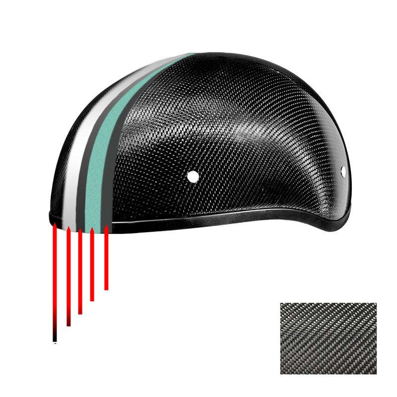 Load image into Gallery viewer, D.O.T. Daytona Skull Cap- Grey Carbon Fiber