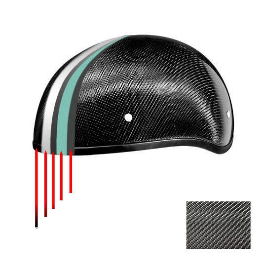 D.O.T. Daytona Skull Cap- Grey Carbon Fiber