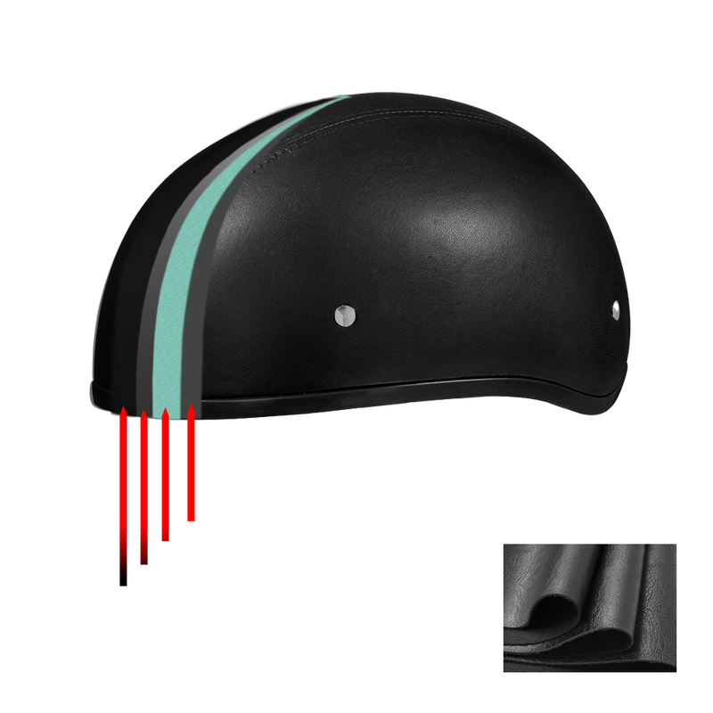 Load image into Gallery viewer, D.O.T. Daytona Skull Cap- Leather Covered