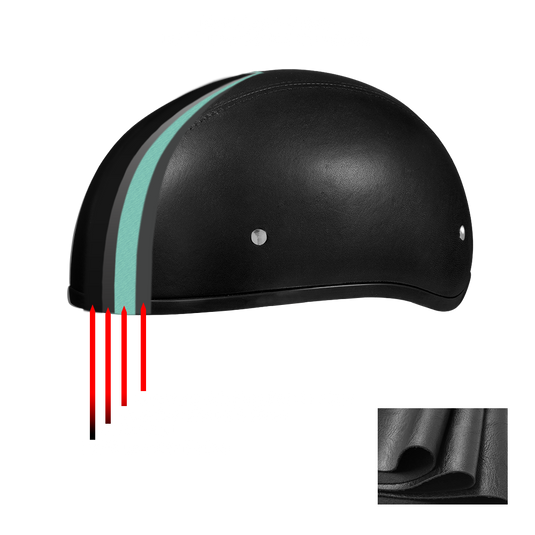 D.O.T. DAYTONA SKULL CAP- LEATHER COVERED