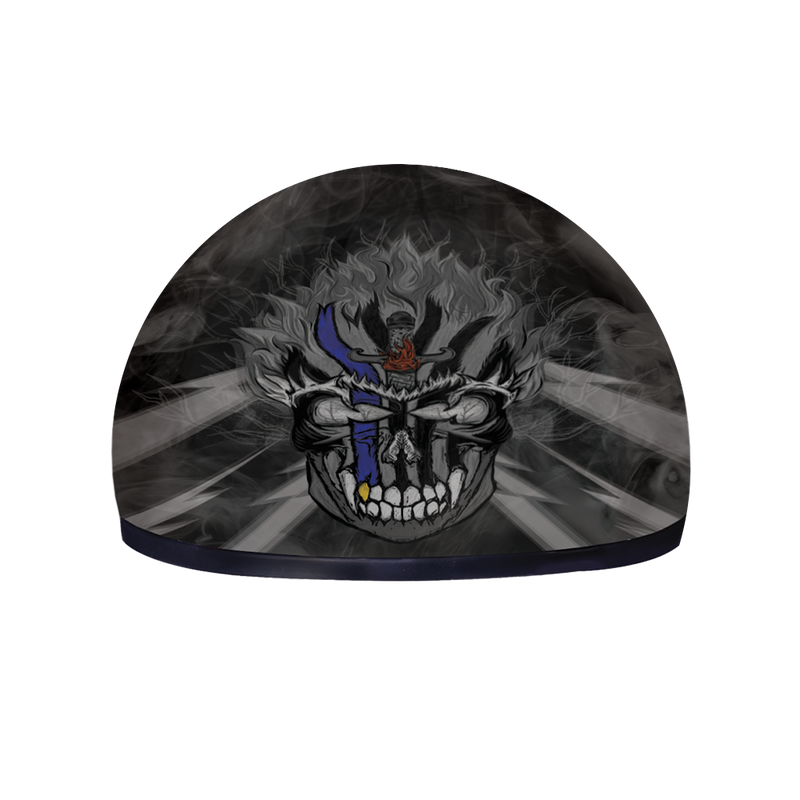 Load image into Gallery viewer, DOT Approved Daytona Motorcycle Half Face Helmet - Skull Cap Graphics for Men, Scooters, ATVs, UTVs &amp; Choppers - W/ Thunder
