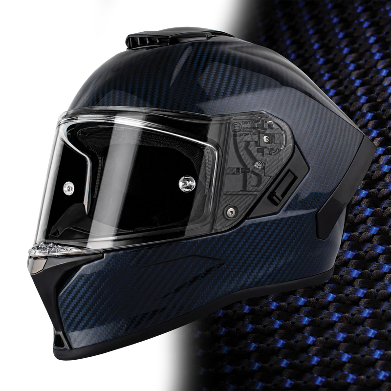 Load image into Gallery viewer, D.O.T. & ECE Daytona Viper- Blue Carbon Fiber
