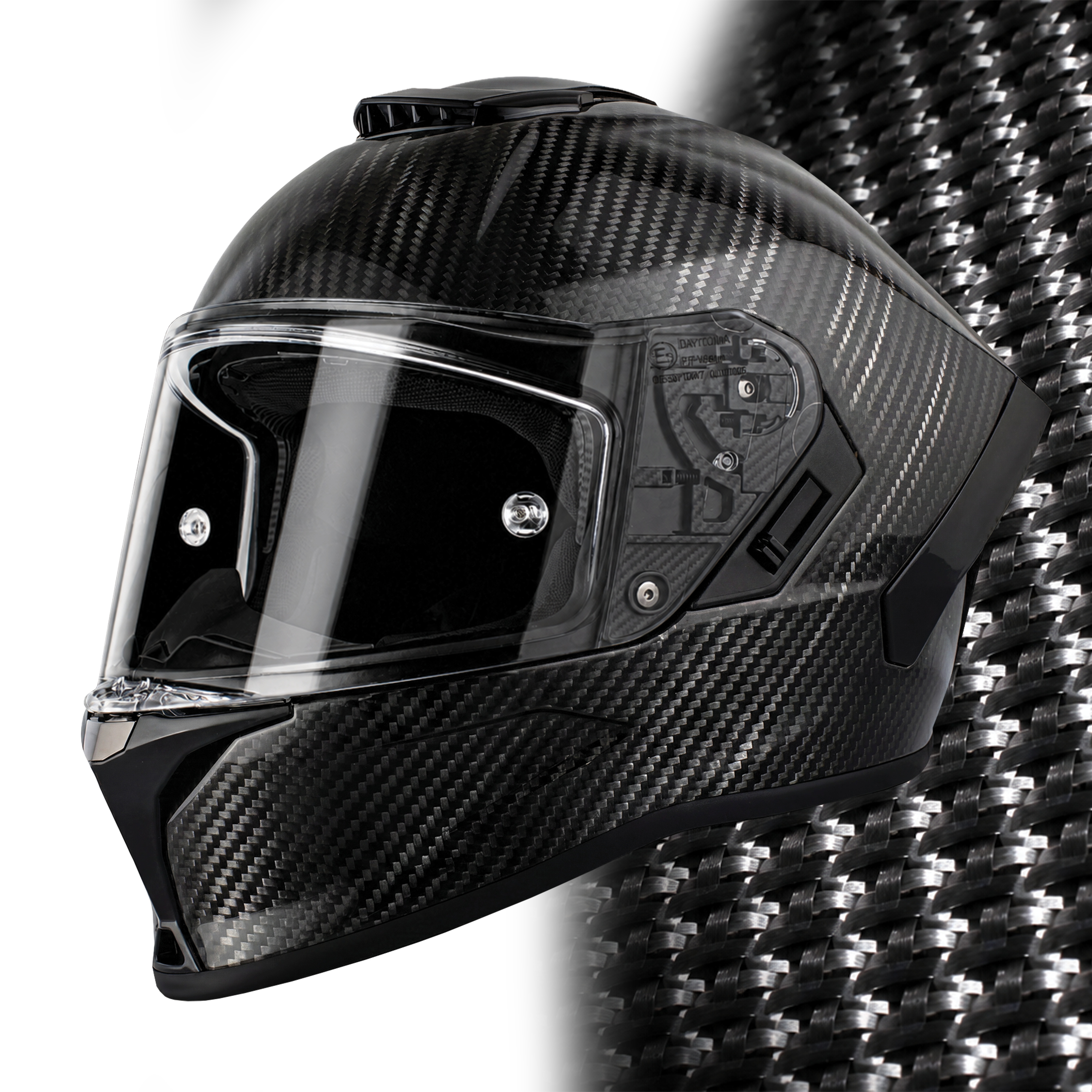 Daytona Viper Silver Carbon Fiber Full Face Motorcycle Helmet, M