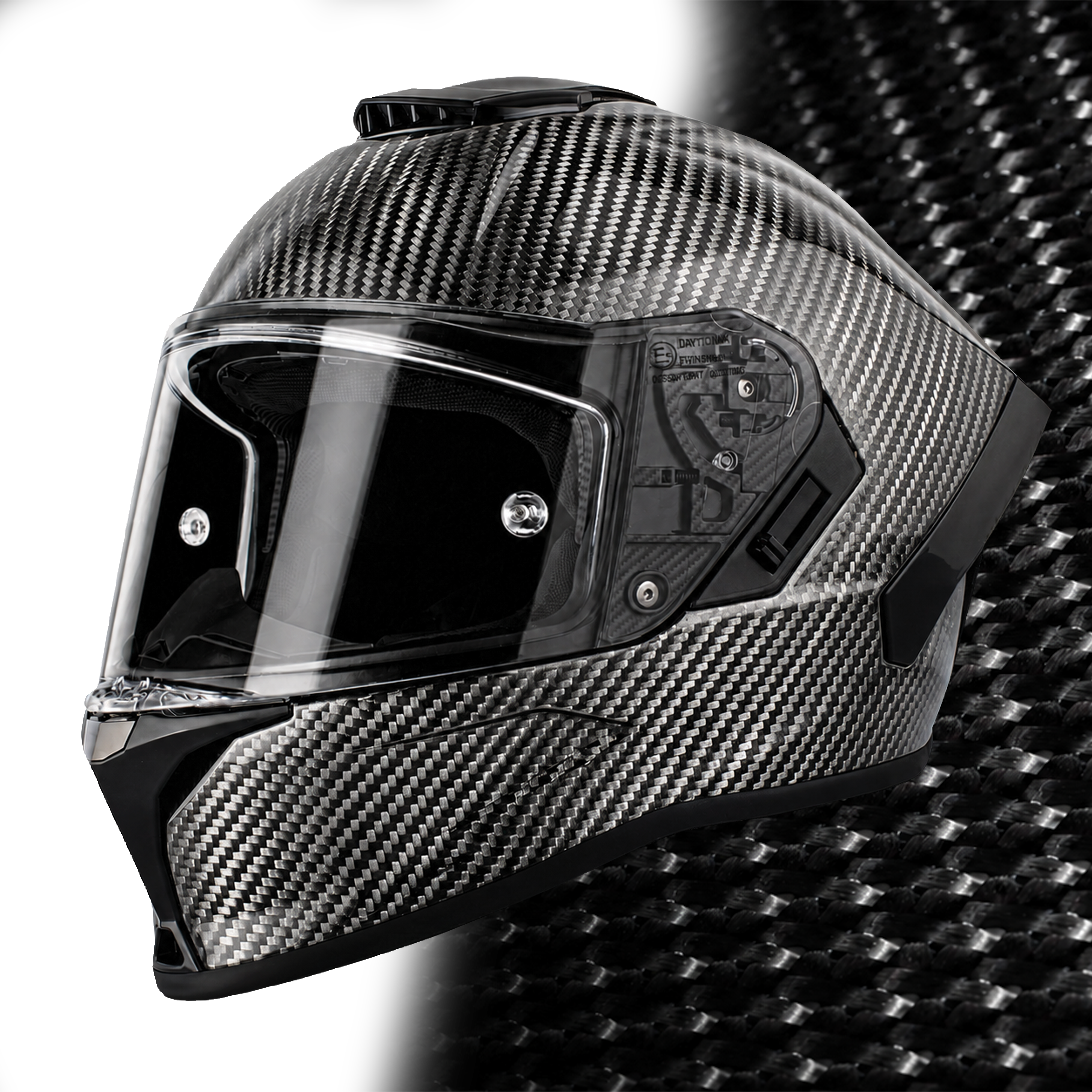 Daytona Viper Silver Carbon Fiber Full Face Motorcycle Helmet, M