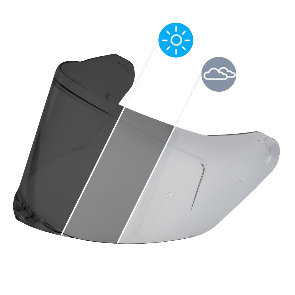 clear motorcycle helmet Viper Shield Outer- Photochromic Smoke