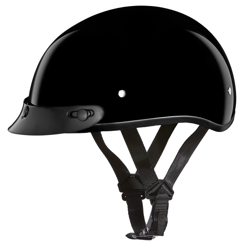 Load image into Gallery viewer, D.O.T. Daytona Skull Cap Jr.- Hi-Gloss Black