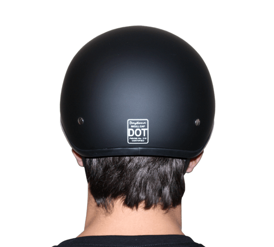 DOT Approved Daytona Motorcycle Half Face Helmet - Skull Cap Graphics for Men & Women, Scooters, ATVs, UTVs & Choppers - W/ Ignite Grey