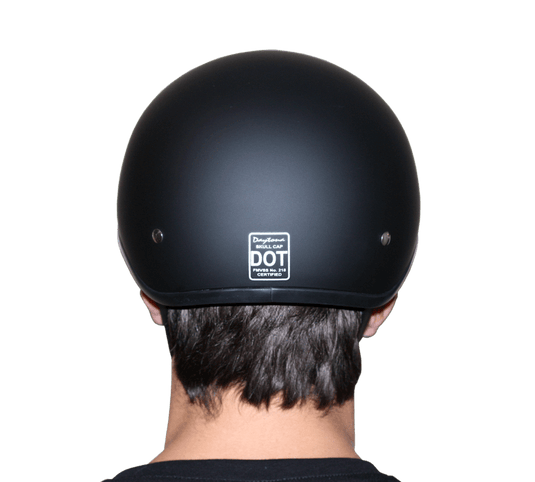 DOT Approved Daytona Motorcycle Half Face Helmet - Skull Cap Graphics for Men & Women, Scooters, ATVs, UTVs & Choppers - W/ Freedom 2.0