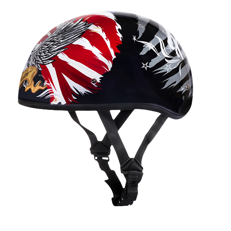 Load image into Gallery viewer, DOT Approved Daytona Motorcycle Half Face Helmet - Skull Cap Graphics for Men, Scooters, ATVs, UTVs &amp; Choppers - W/ Freedom 2.0
