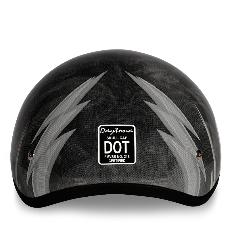 Load image into Gallery viewer, DOT Approved Daytona Motorcycle Half Face Helmet - Skull Cap Graphics for Men & Women, Scooters, ATVs, UTVs & Choppers - W/ Thunder