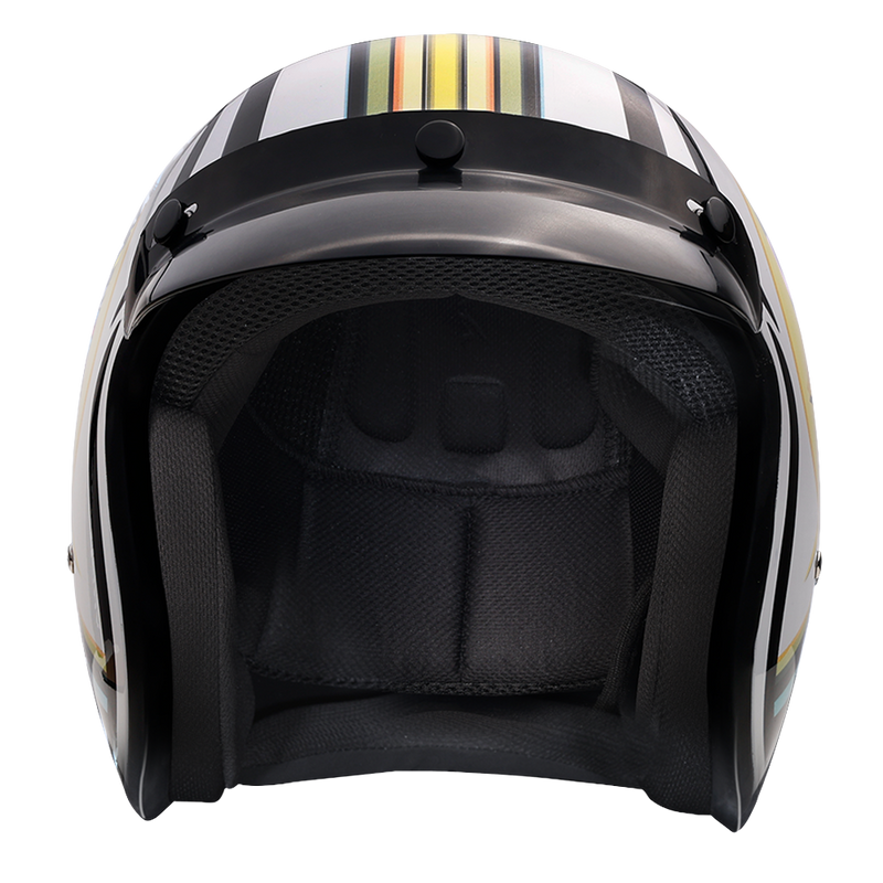 Load image into Gallery viewer, DOT Approved Daytona Cruiser Open Face Motorcycle Helmet - Men, Women &amp; Youth - With Visor &amp; Graphics - W/ Lightning
