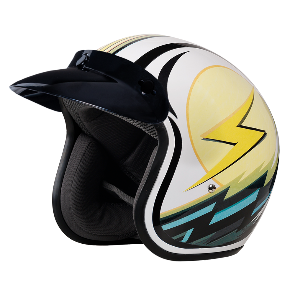 Daytona Cruiser Lightning Open Face Motorcycle Helmet, 2XL Daytona Cruiser Lightning Open Face Motorcycle Helmet, 2XL