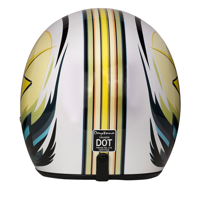 Load image into Gallery viewer, DOT Approved Daytona Cruiser Open Face Motorcycle Helmet - Men, Women &amp; Youth - With Visor &amp; Graphics - W/ Lightning
