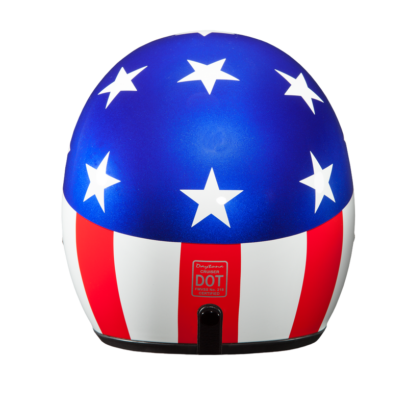 Load image into Gallery viewer, DOT Approved Daytona Cruiser Open Face Motorcycle Helmet - Men, Women & Youth - With Visor & Graphics - W/ Captain America